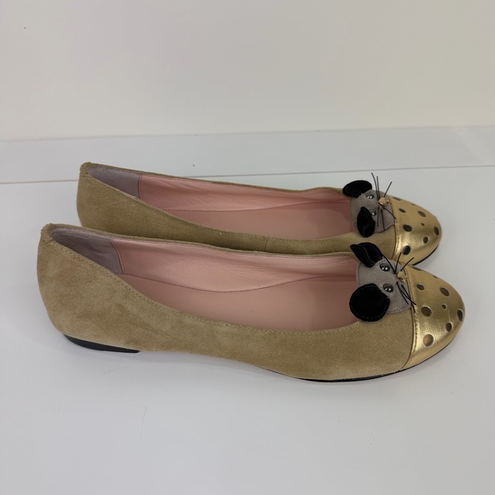 Kate Spade Walt Mouse Ballet Flats Suede Novelty Shoes Size 8 - Picture 6 of 12